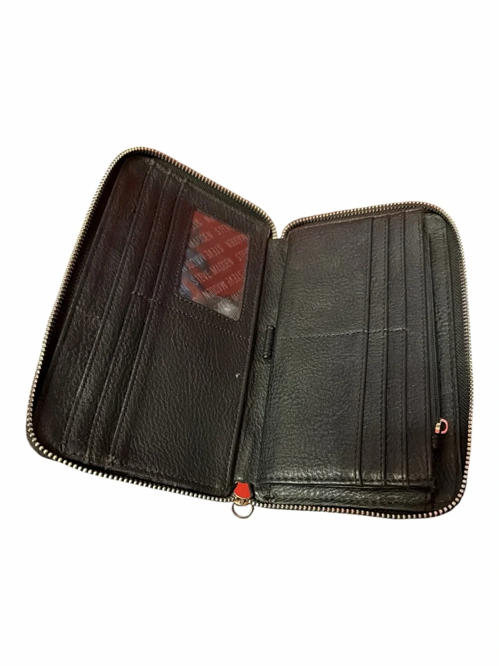 Steve Madden Embossed Logo All-In-One Continental Wallet Black